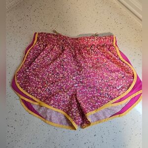 Women Nike Dri Fit Pink Confetti Running Shorts Medium Euc